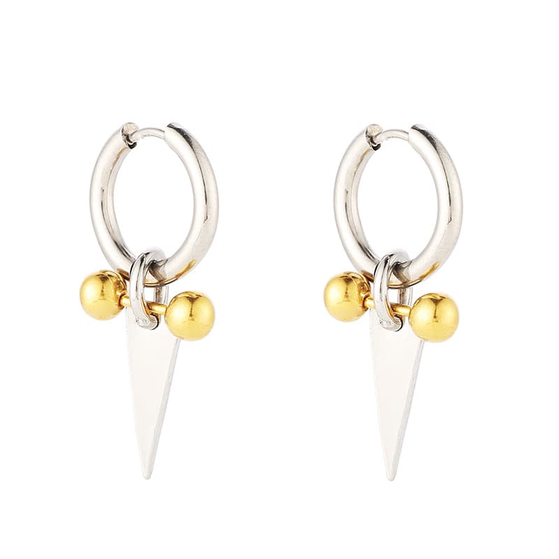 シルバーアクセサリー シンプル三角チャームイヤリング