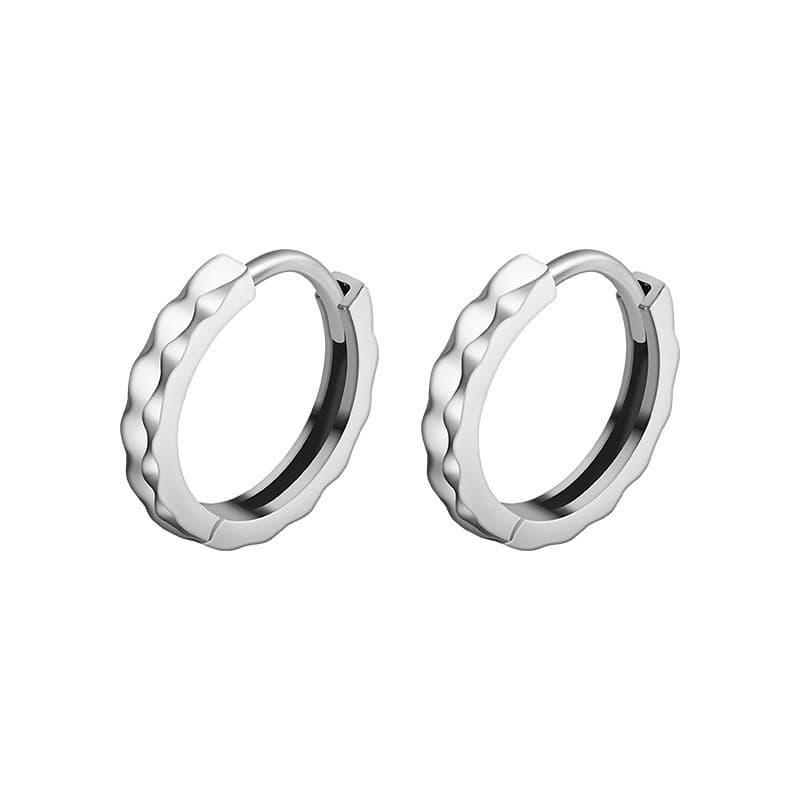 シルバーアクセサリー 幾何学フープピアス