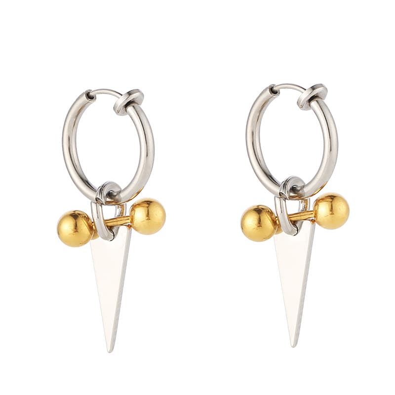 シルバーアクセサリー シンプル三角チャームイヤリング