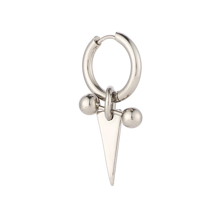 シルバーアクセサリー シンプル三角チャームイヤリング