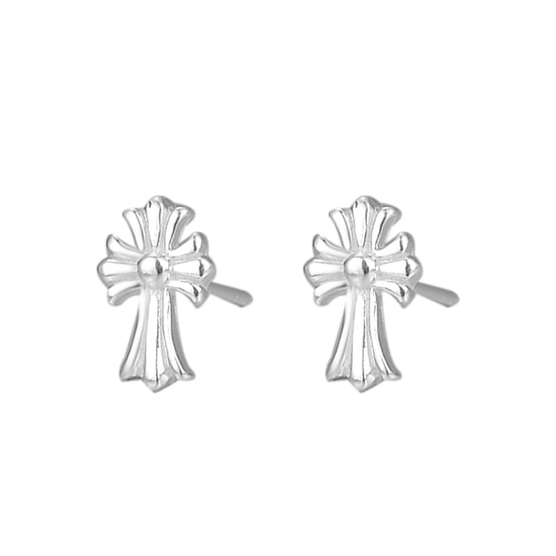 シルバーアクセサリー フラワークロスピアス