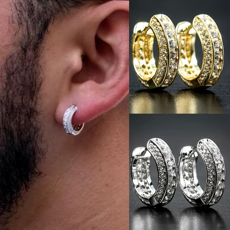 シルバーアクセサリー きらめき輝石フープピアス