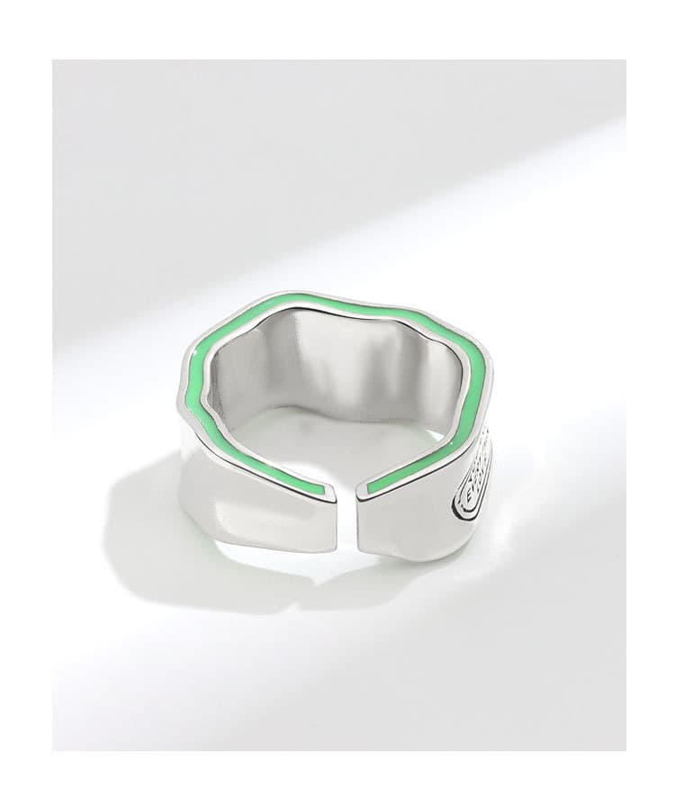 シルバーアクセサリー 愛のメッセージ 六角形オープンリング
