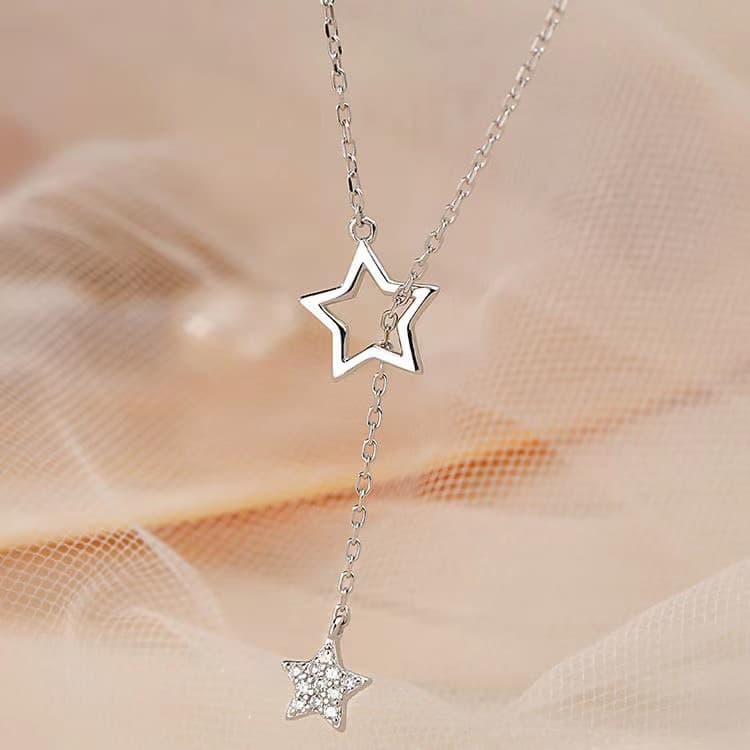シルバーアクセサリー 星の雫 ラリエットネックレス