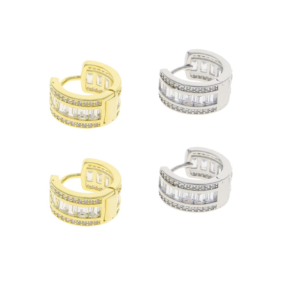 シルバーアクセサリー 贅沢多面クリスタルピアス
