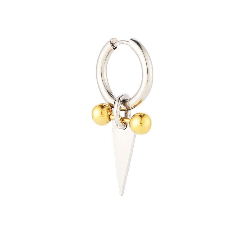 シルバーアクセサリー シンプル三角チャームイヤリング