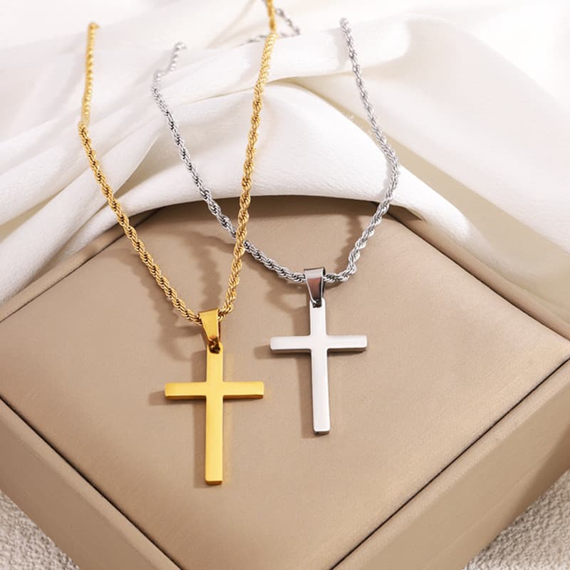 ロープチェーン 十字架シルバーアクセサリー