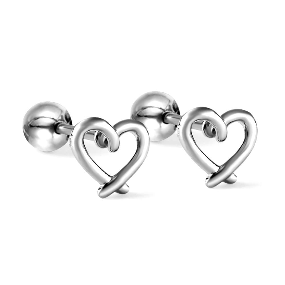 シルバーアクセサリー シンプルハートのミニピアス
