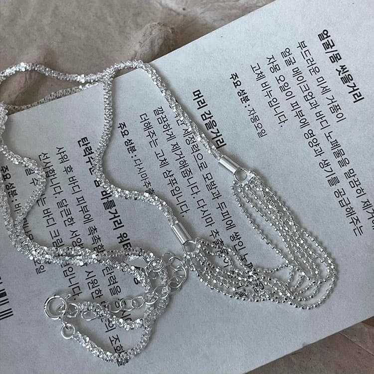 シルバーアクセサリー 多重層デザイン鎖骨ネックレス