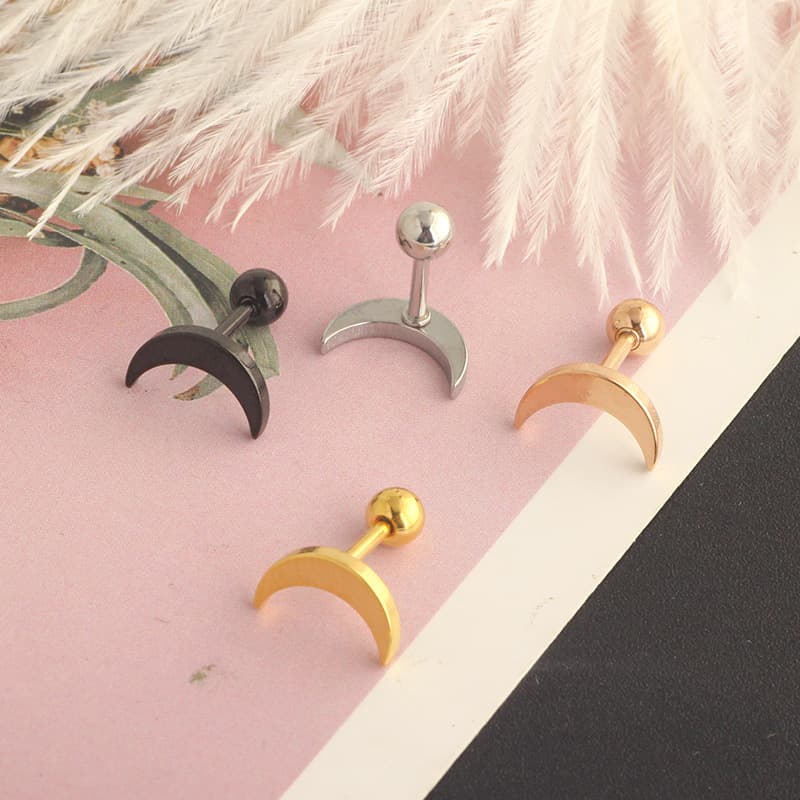 シルバーアクセサリー 月の輝き 三日月モチーフピアス