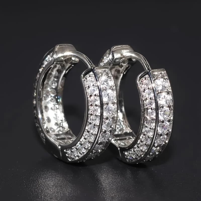 シルバーアクセサリー きらめき輝石フープピアス