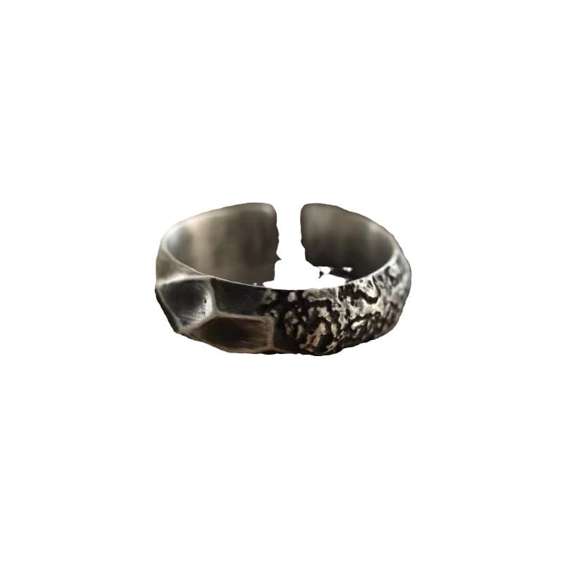 シルバーアクセサリー 凹凸岩肌リング