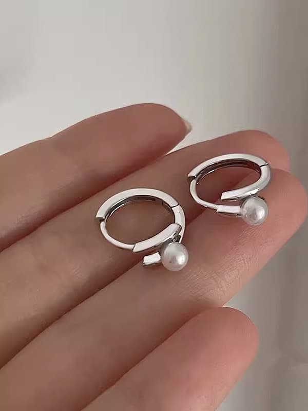 シルバーアクセサリー 真珠の雫 輪っかイヤリング